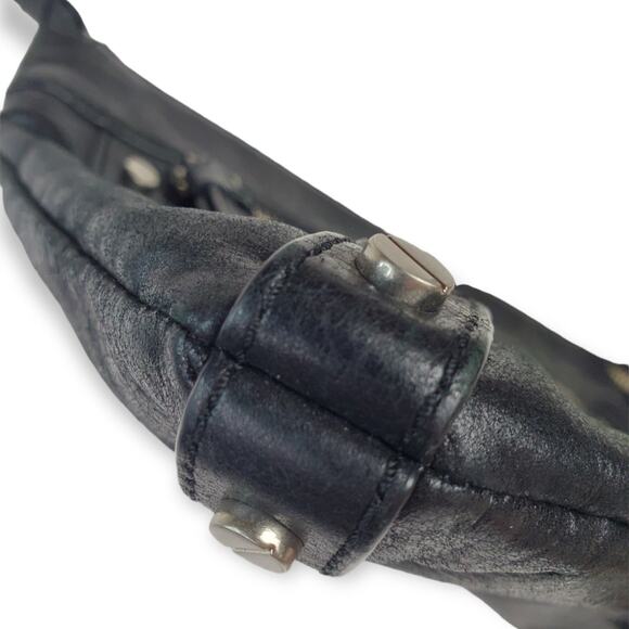 Club Monaco Black Buttery Soft Leather Clutch Purse With Wrist Handle 11" x 8.5" - Picture 7 of 10